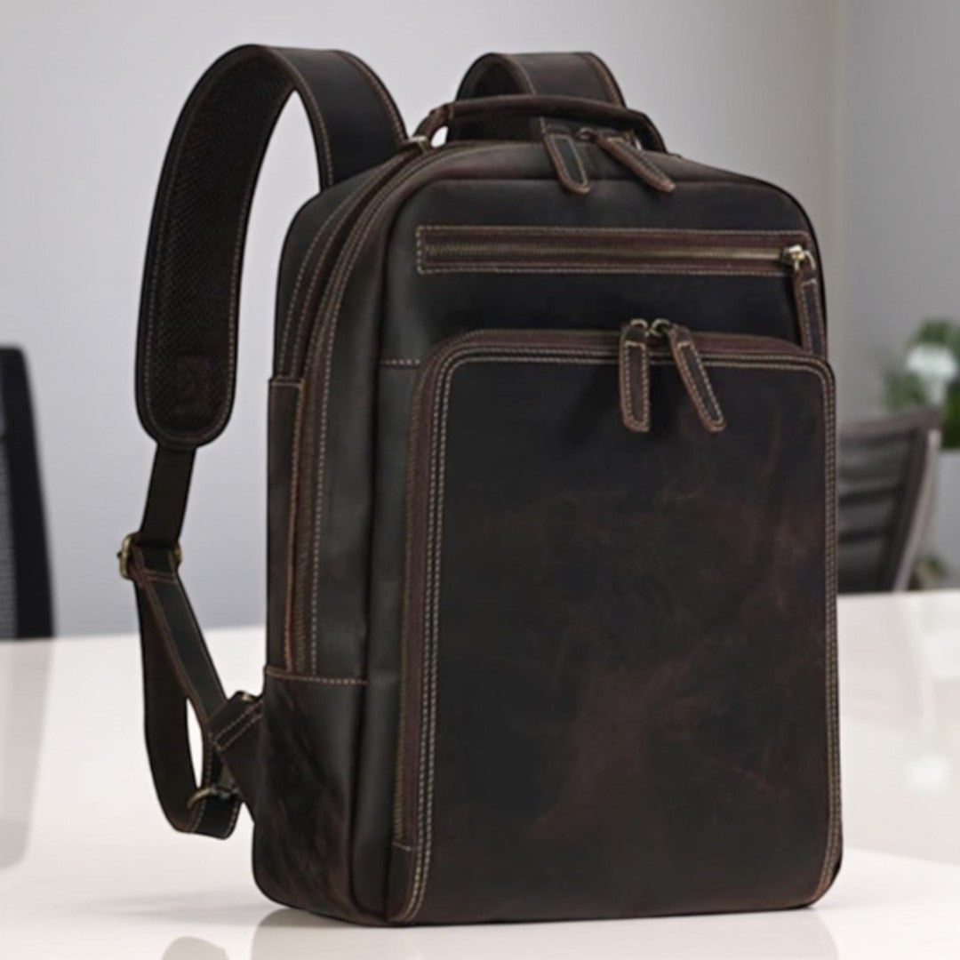 Mochila Executiva Siena de Couro Legitimo para Notebook 15,6