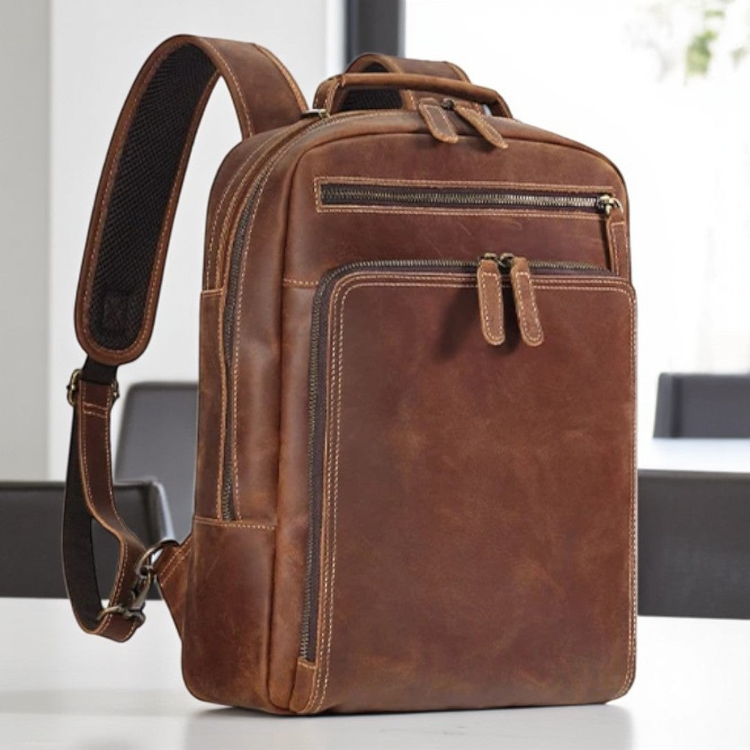 Mochila Executiva Siena de Couro Legitimo para Notebook 15,6