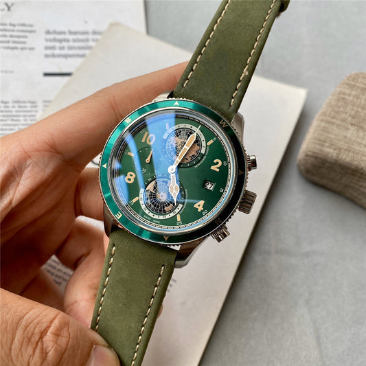 Relógio Masculino Automático Valmont Pulseira de Couro Verde - Suacaneta