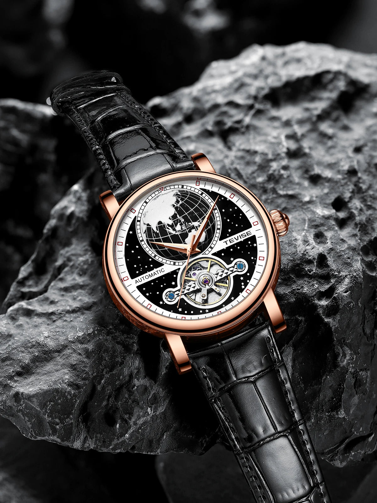 Relógio Masculino Clássico Dominique Horloge Pulseira de Couro - Suacaneta