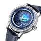Relógio Masculino Nerval Night Pulseira de Couro Azul - Suacaneta