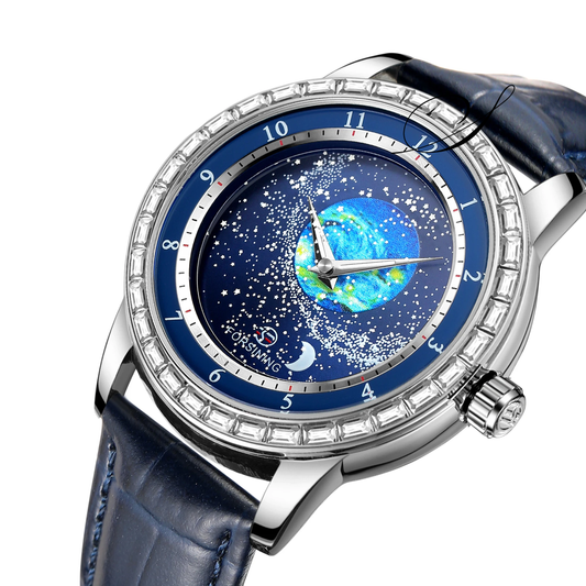 Relógio Masculino Nerval Night Pulseira de Couro Azul - Suacaneta