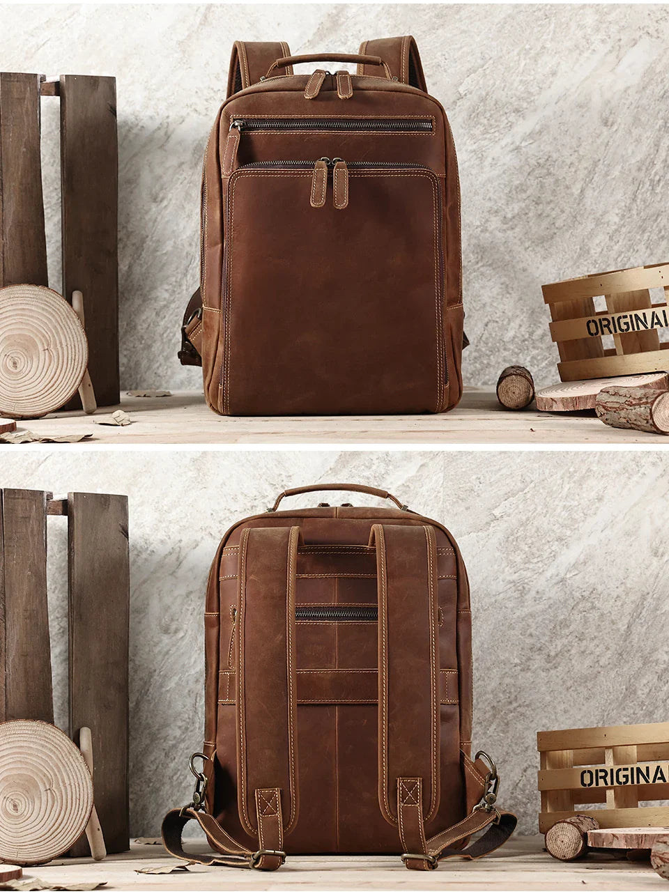 Mochila Executiva Siena de Couro Legitimo para Notebook 15,6