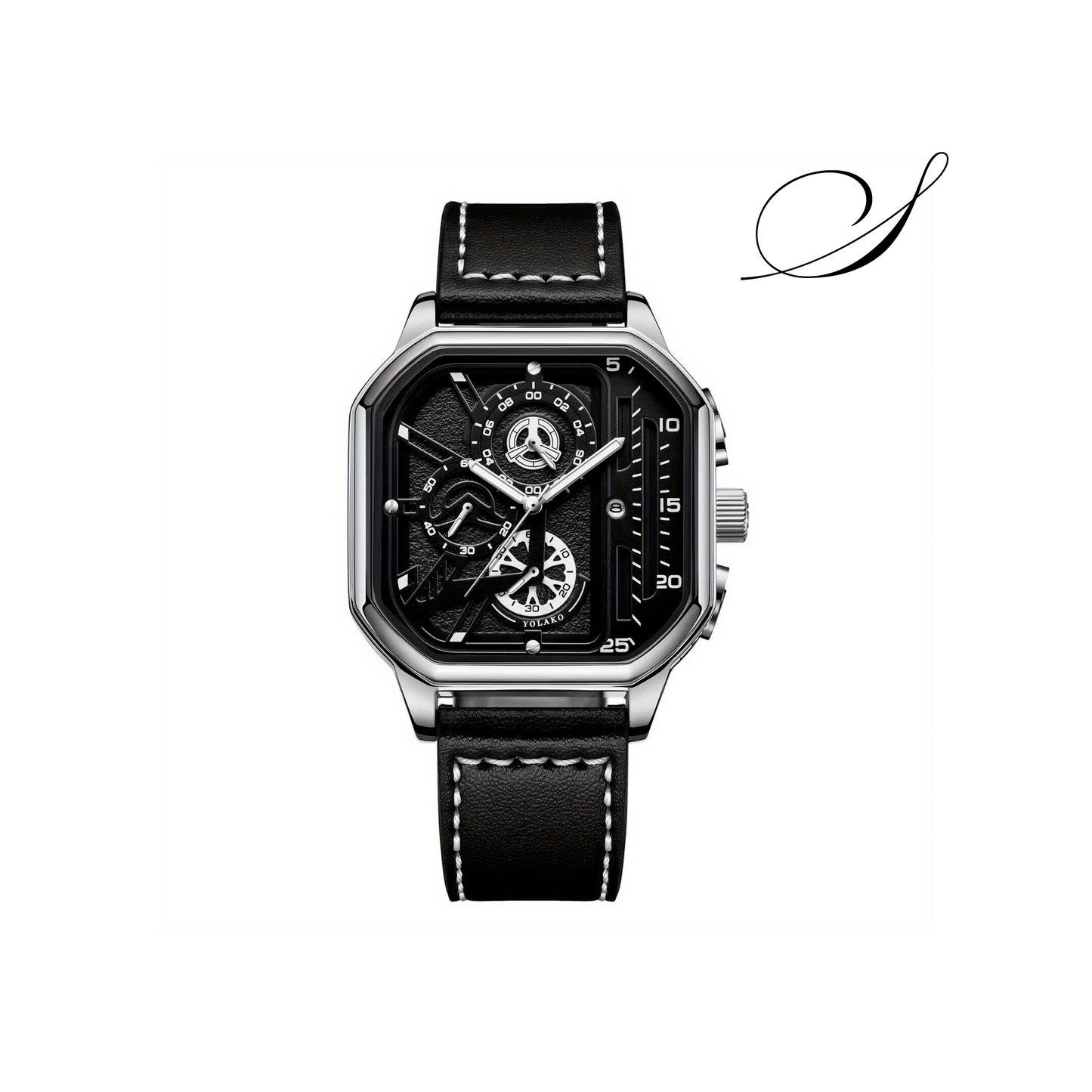 Relógio Masculino Aurum Milano Pulseira de Couro Preta - Suacaneta